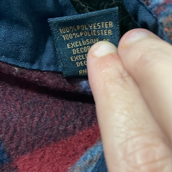 Dry Goods Unisex Heavyweight Plaid Flannel Red, Navy, Orange Size Medium - Picture 8 of 8